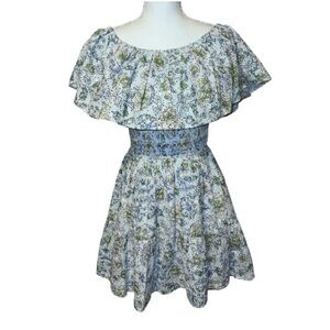 Elan floral eyelet off the shoulder mini dress